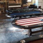American flag poker table with others.