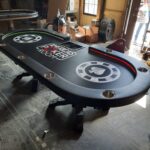 Beautiful lighted poker table.