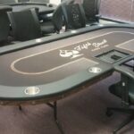 Dealer poker tables in game room.