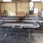 Folding leg poker tables.