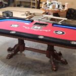 Lighted dealer poker table.