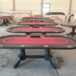 Poker tables ready in shop.